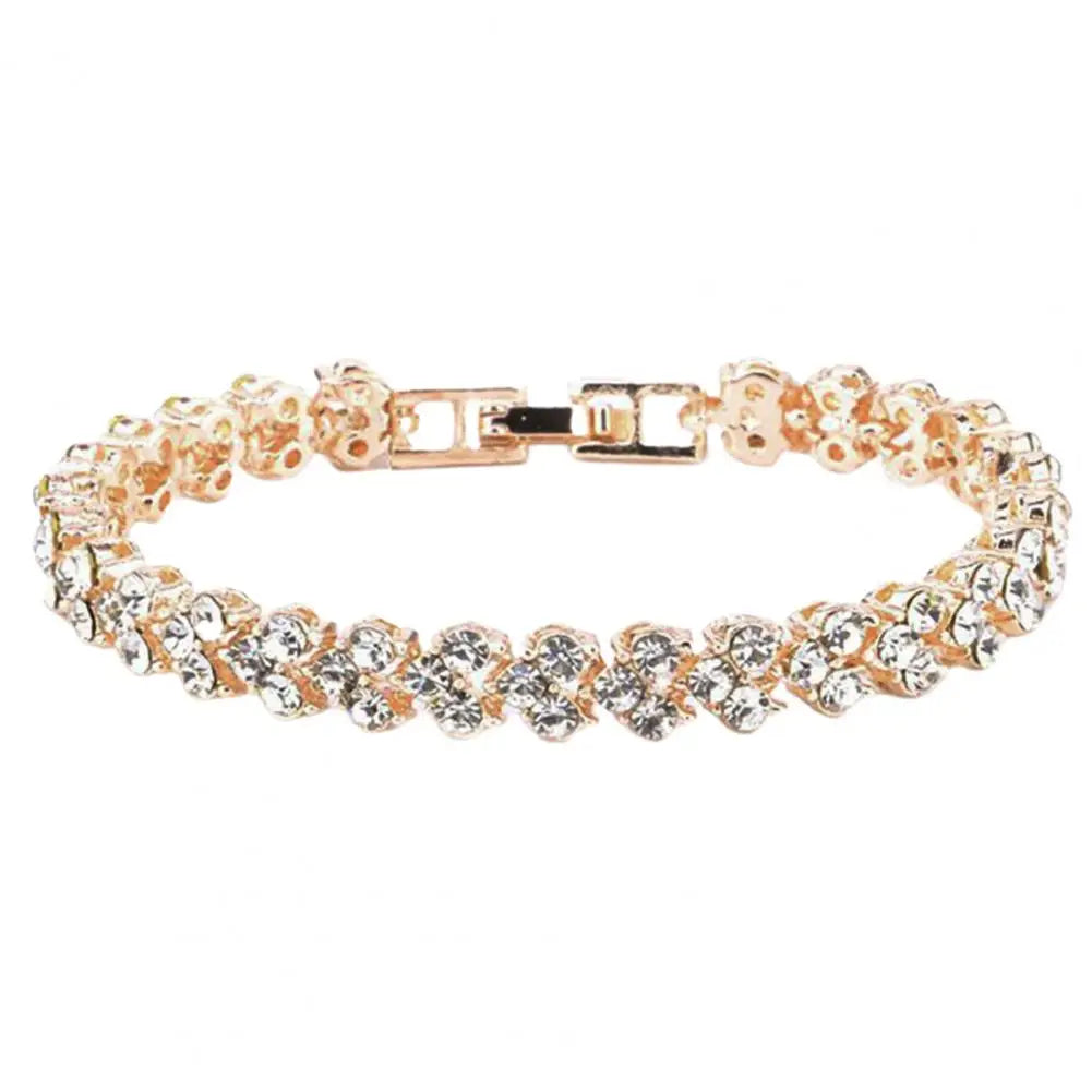 Elegant Bracelet for Women, Chain Cubic Zirconia Rhinestone Shiny Inlaid Bangle Bracelet Gifts