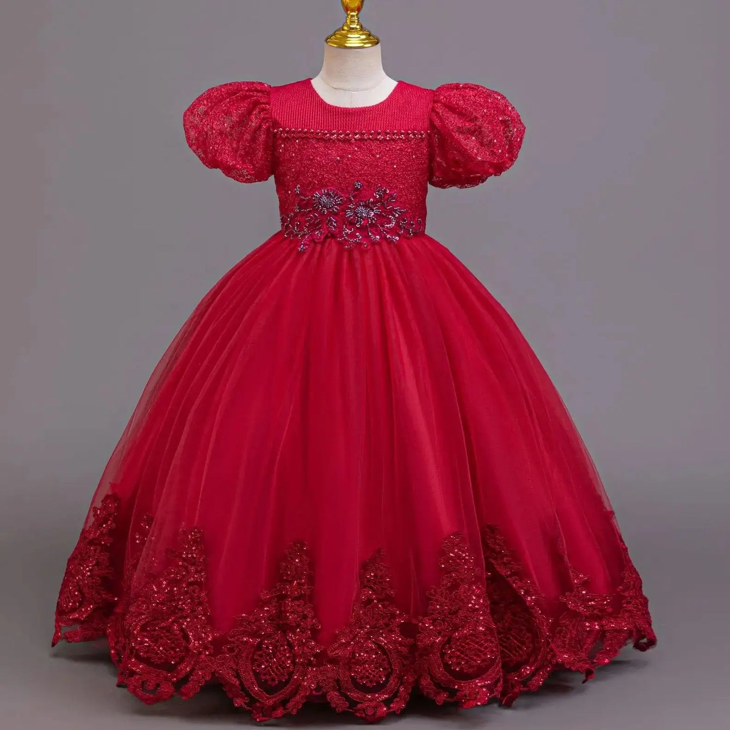 New Girl Evening Dresses Festive Clothing Children Elegant Wedding Dress for Party Girls' White Clothes