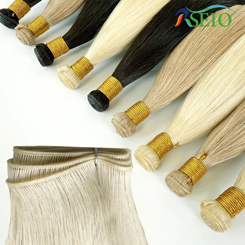 Tissage Weft Cheveux Humains Remy Naturel | 14-26 Pouces | Bouclable | Blonde & Lisse | Salon