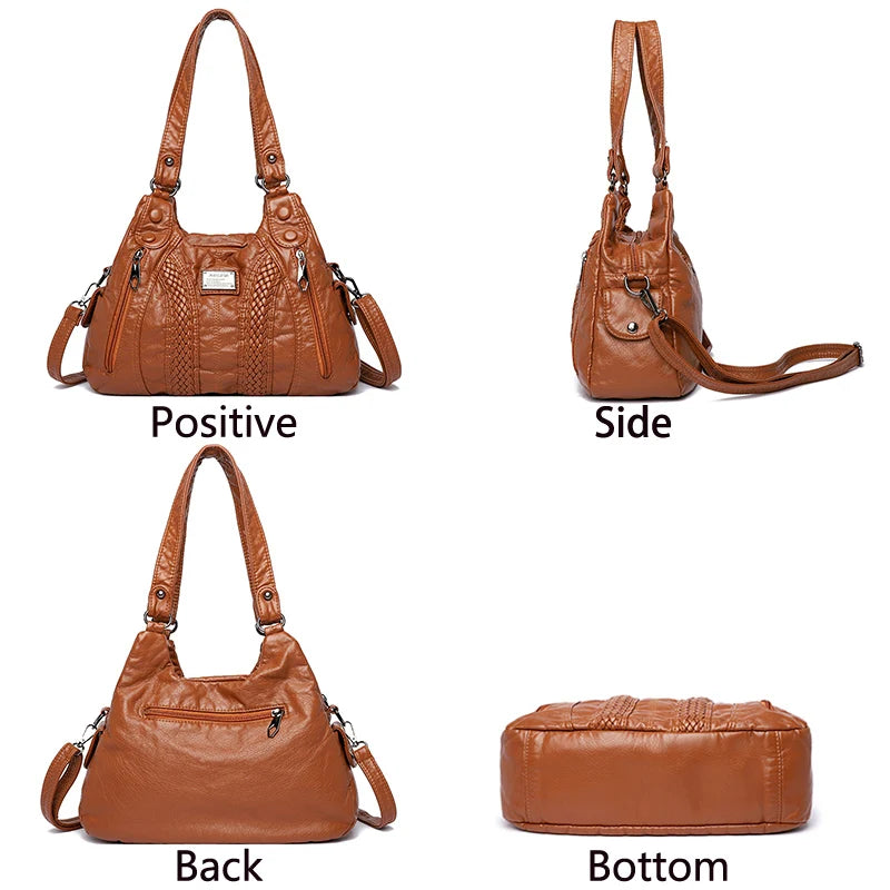 Fashion Leather Handbag for Women Shoulder Bags Genuine Sheepskin Crossbody Bag for Women Messenger Bag Tote Moms Bag