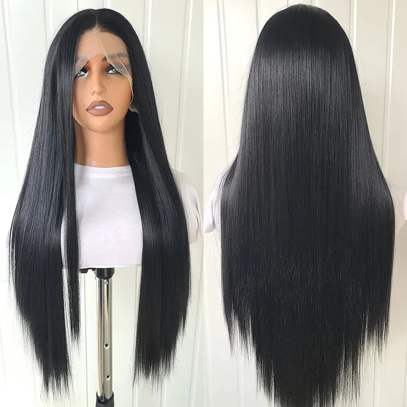 Perruque Lace Front 13x4 Lisse Synthétique | Ligne Naturelle Haute Qualité | Port Quotidien | Femme