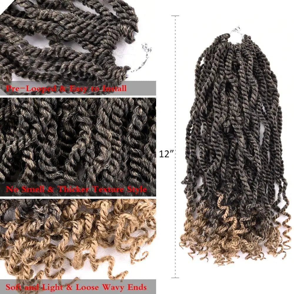 Tresses Crochet Senegalese Twist Ondulées | 12 Pouces | Synthétique | Extensions Femme
