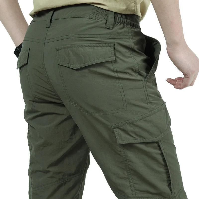 Men's Summer Tactical Cargo Pants Lightweight Casual Waterproof Trousers Casual Pants Wear-resistant Multi-pocket Outdoor Hiking