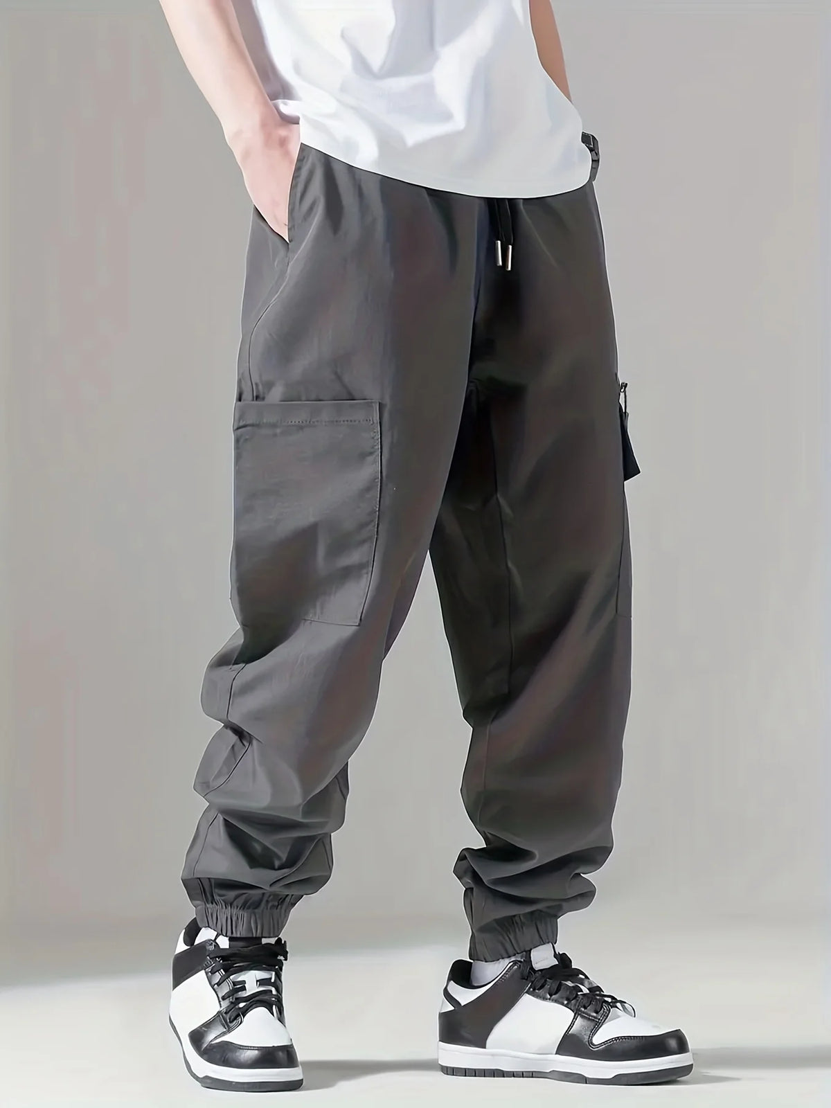 Men's Cargo Pants, Thin Trousers, Comfortable and Breathable, Outdoor Casual, Wearable, Running, Cycling, Multi-pocket 004