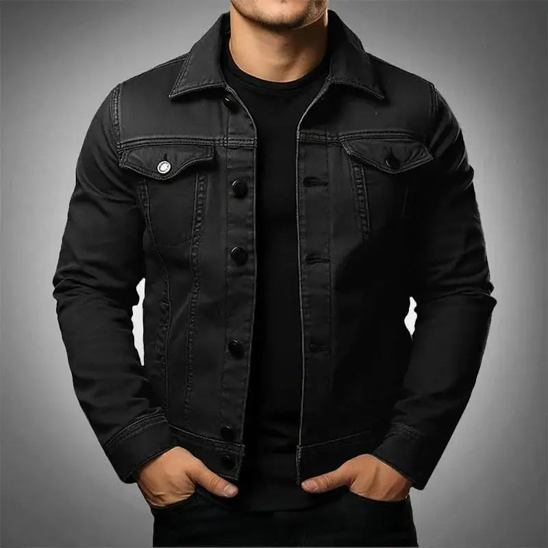 Men's Fashion Casual Washed Denim Jacket Autumn Loose Plus Size Denim Jacket Men's Jacket
