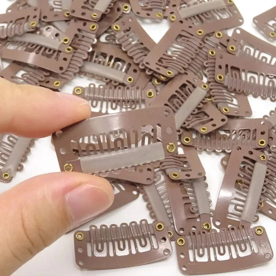 Lot 50 Clips Extensions Cheveux | 2,8 cm | Silicone Antidérapant | Snap Clips | Accessoires Perruque & Tissage