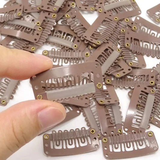 50pcs 2.8cm Hair Extensions Clip Hair Clips for Hair Snap Clips with Silicone Back Wig Clips for Clip-In Weave Wig Accessories