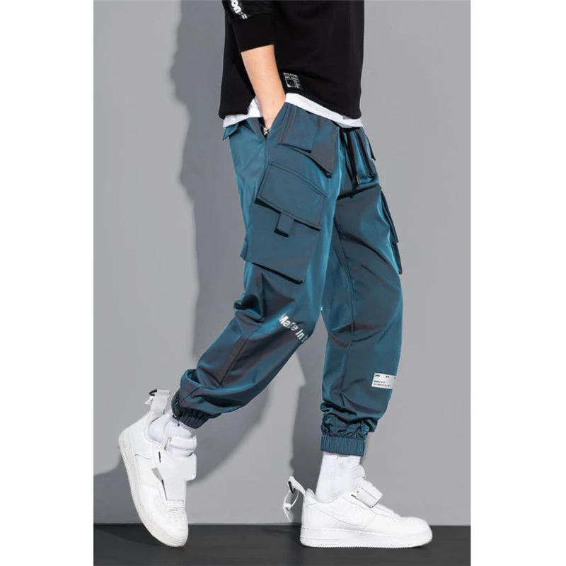 Men's Cargo Pants Fashion Hip Hop Multi-pocket Trousers Trendy Streetwear Solid Sweatpants Casual Trousers for Men