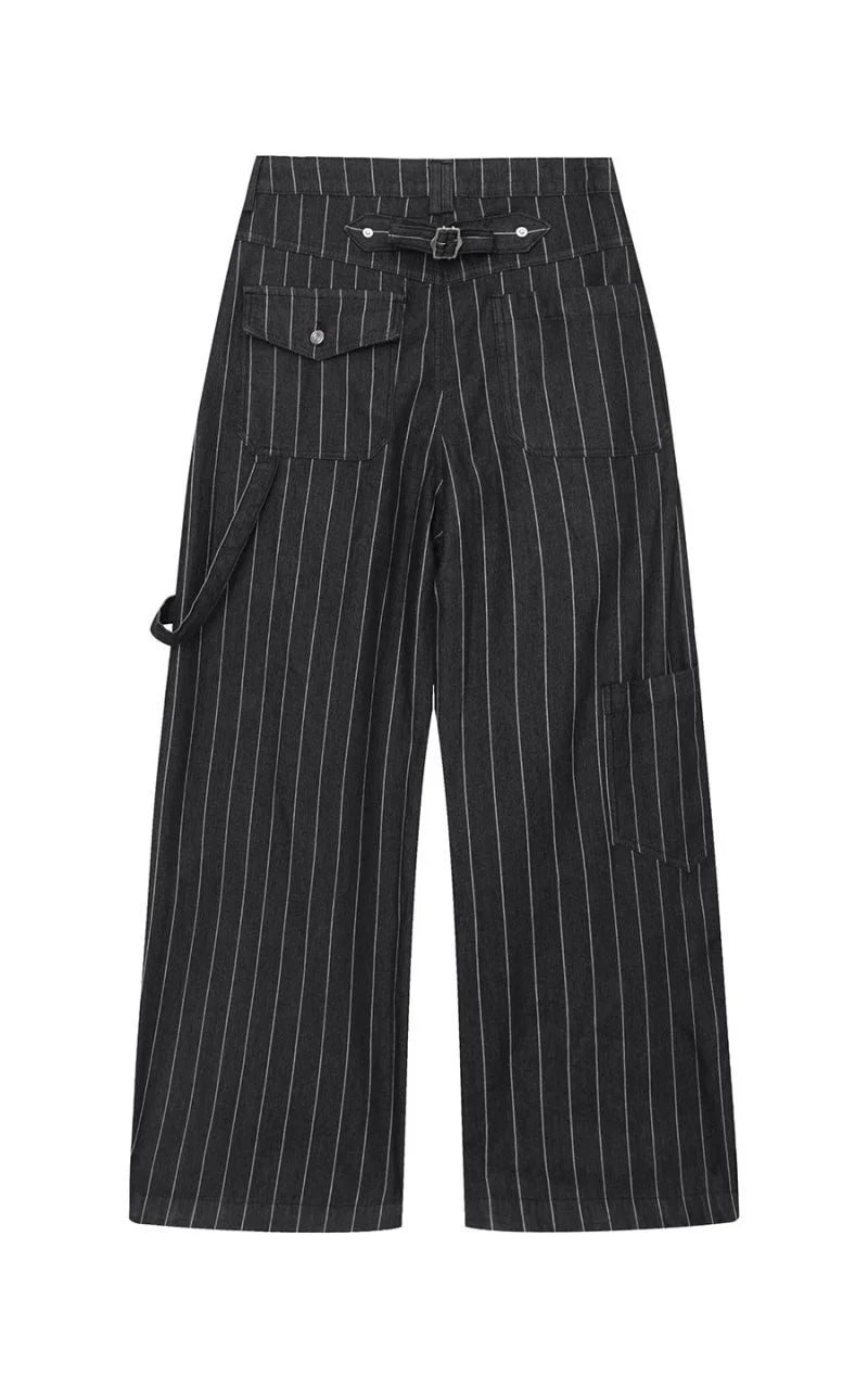 Baggy Jeans Men Women Japanese Streetwear Fashion Vintage Loose Casual Stripe Denim Cargo Machete Jeans Pants Unisex Trousers