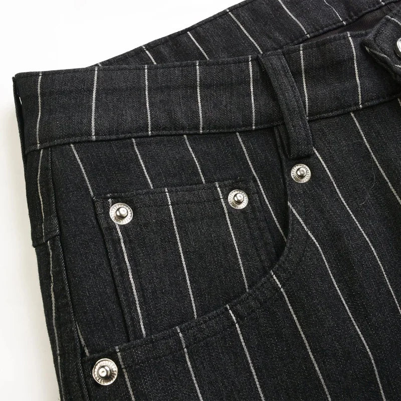 Baggy Jeans Men Women Japanese Streetwear Fashion Vintage Loose Casual Stripe Denim Cargo Machete Jeans Pants Unisex Trousers
