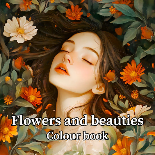 Livre de Coloriage Adulte | Belles Femmes en Fleurs | Pratique Maquillage | Portraits Détaillés | Techniques Crayons