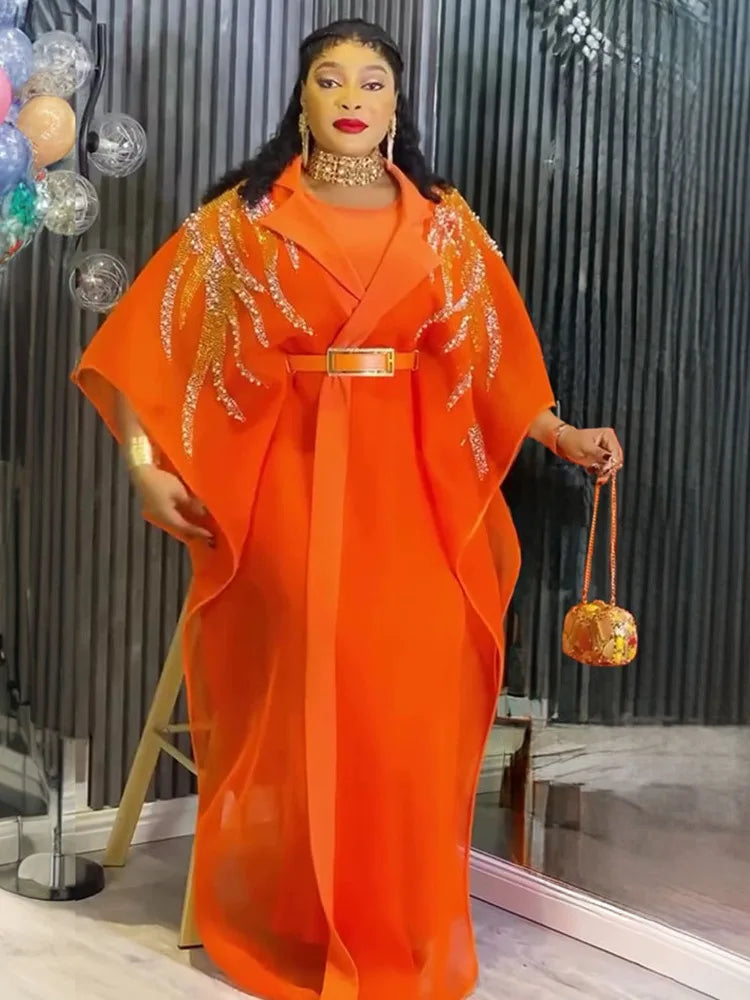 Traditional Dresses For Women Turkey African Dashiki 2 PCS Set Clothing Dubai Kaftan Muslim Abayas Wedding Party Evening Gowns