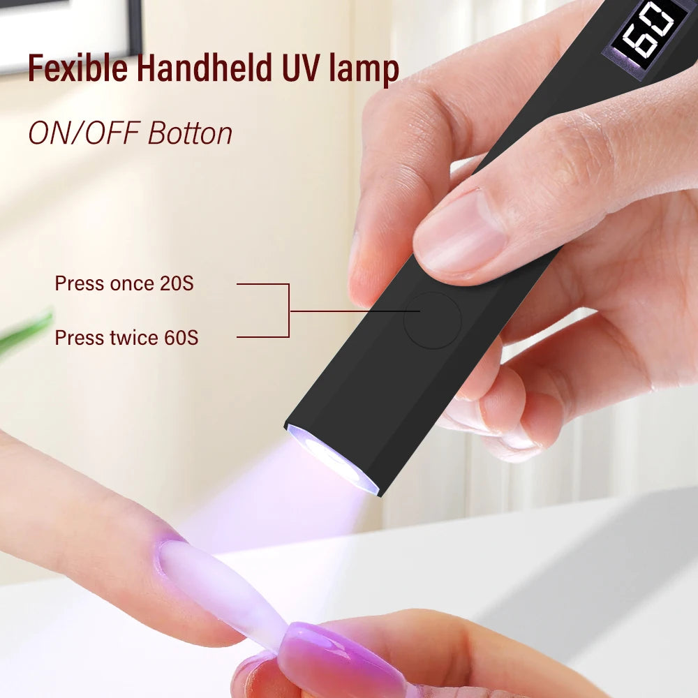 Lampe UV LED Portable pour Ongles en Gel | Rechargeable | Support de Bureau | Nail Art