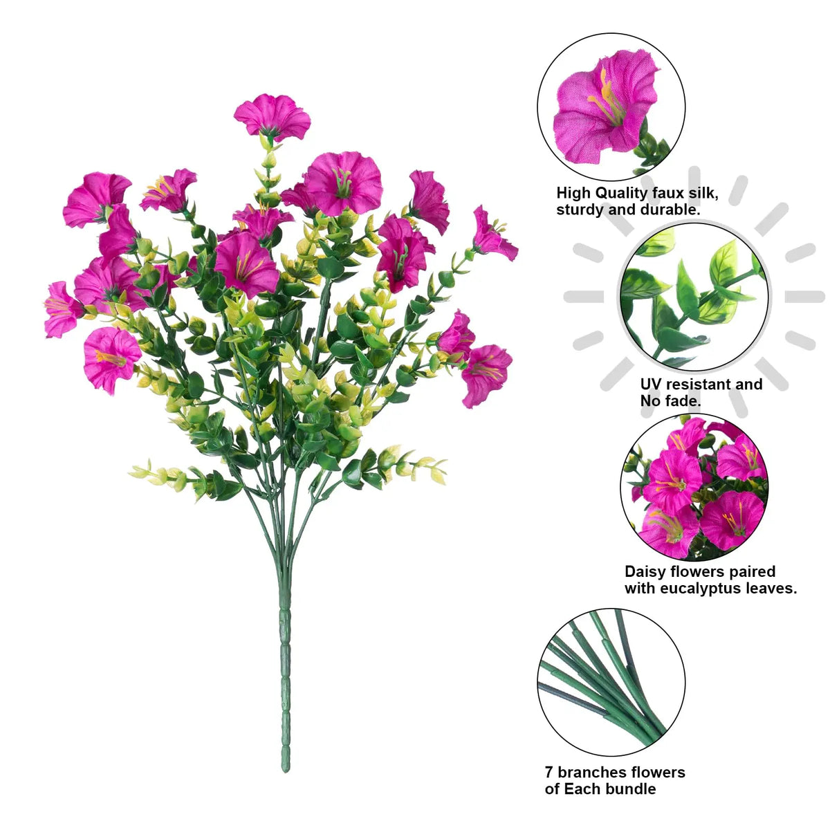 Fleurs Artificielles Soie Extérieur | Résistant UV | Décor Jardin Balcon Terrasse & Maison