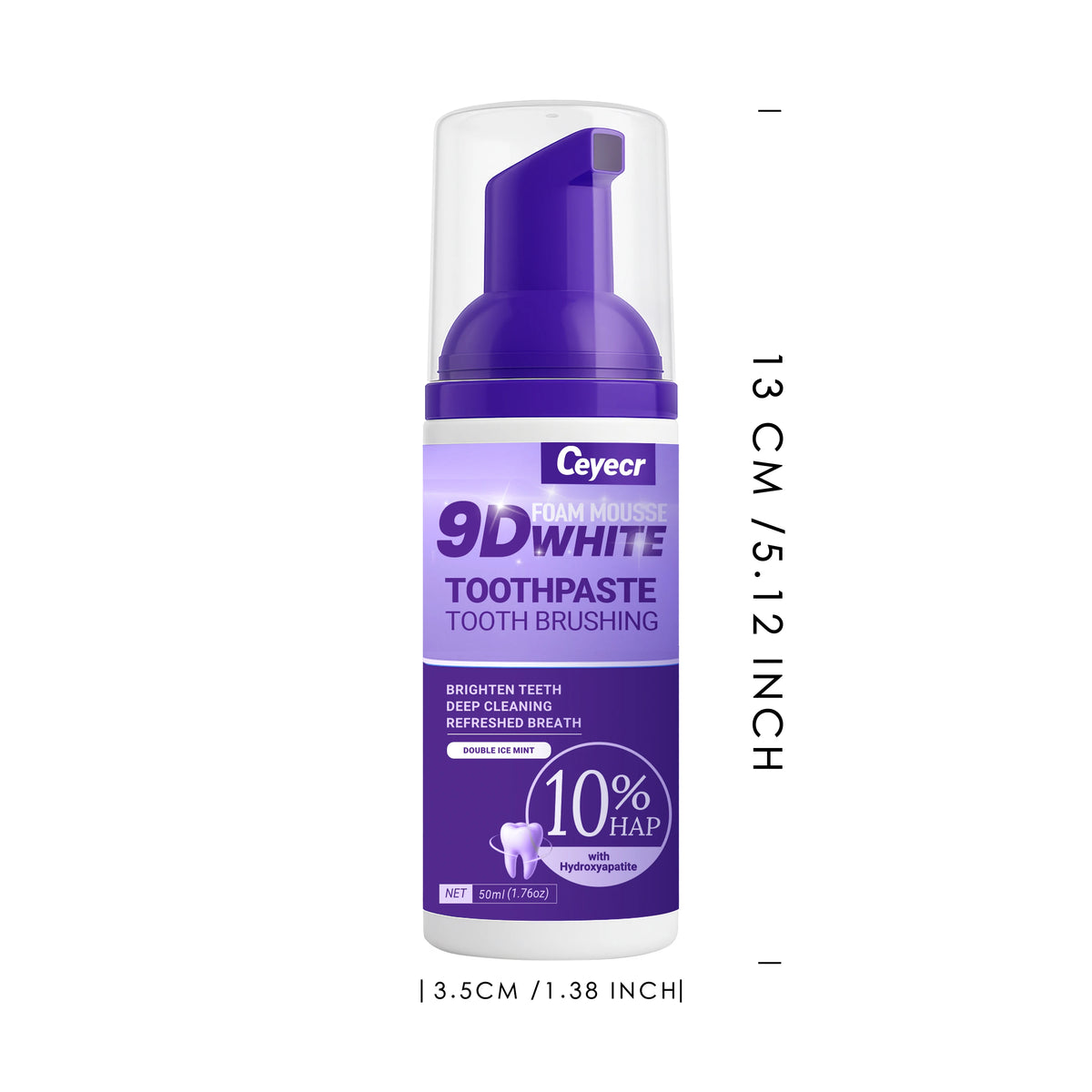 Mousse Dentifrice Blanchissante 9D | Élimine Dents Jaunes & Taches | Haleine Fraîche | Soin Dentaire