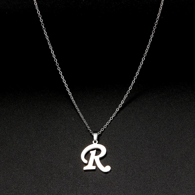 Collier Initiale Grand Alphabet A-Z | Acier 316L Minimaliste | Pendentif Femme | Cadeau Bijou