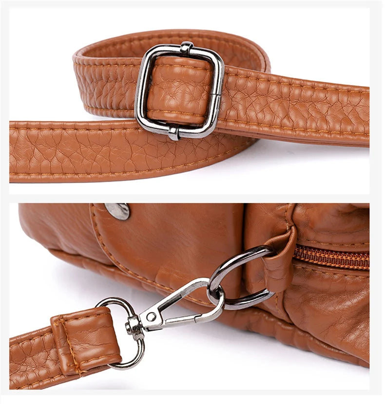 Fashion Leather Handbag for Women Shoulder Bags Genuine Sheepskin Crossbody Bag for Women Messenger Bag Tote Moms Bag