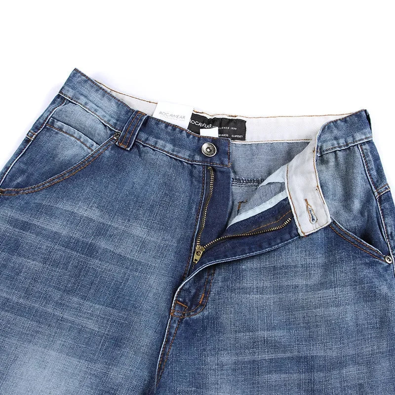Jean droit en denim pour homme | Poches et taille mi-haute