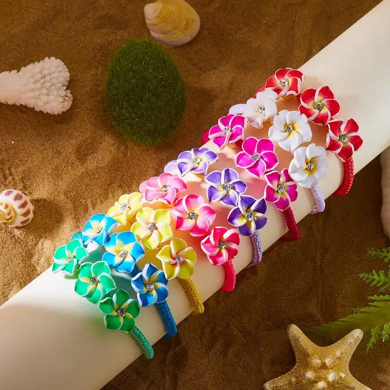 Trendy Handmade Boho Flower Bracelet for Women Bead Rope Adjustable Bangle Beach Holidays