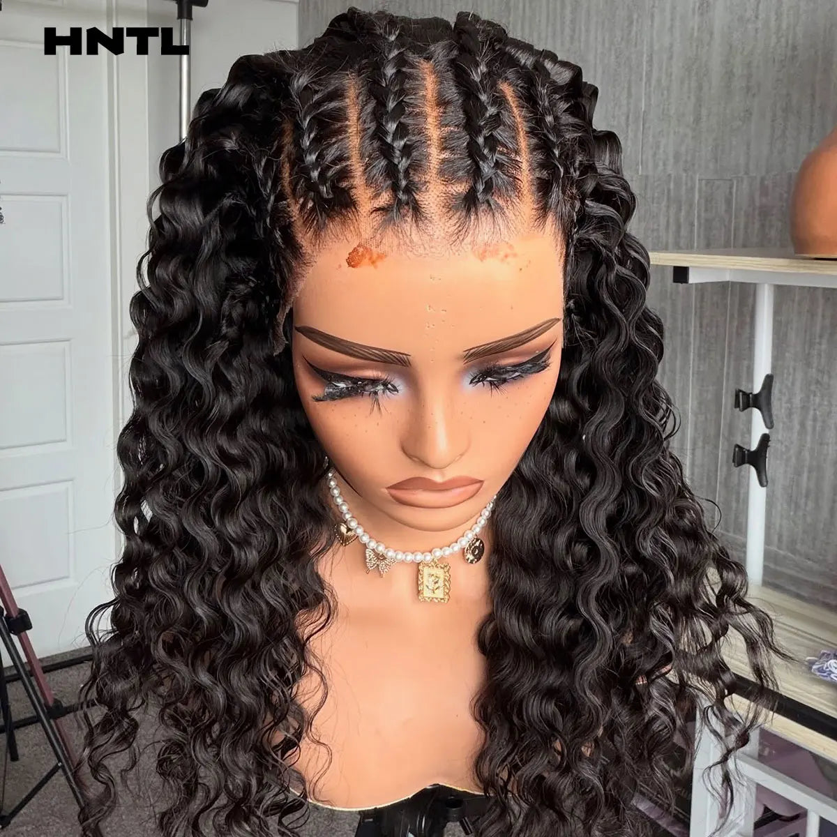 Pre-Braided 13x6 HD Lace Front Wear and Go Glueless Wig Human Hair Deep Wave 13x4 Lace Frontal Drawstring Glue-Free Wigs for Women