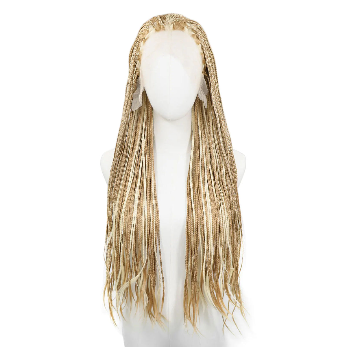 613 Blonde Box Braided Wigs Braids For Black Women 26Inch Long African Cornrow Crochet Braids Synthetic Hair 13x3 Lace Front Wig