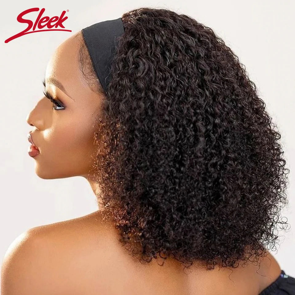 Perruque Headband Kinky Curly Jerry Curl | 250% Densité | Glueless | Machine Made | Cheveux Remy Brésiliens | Femmes Noires