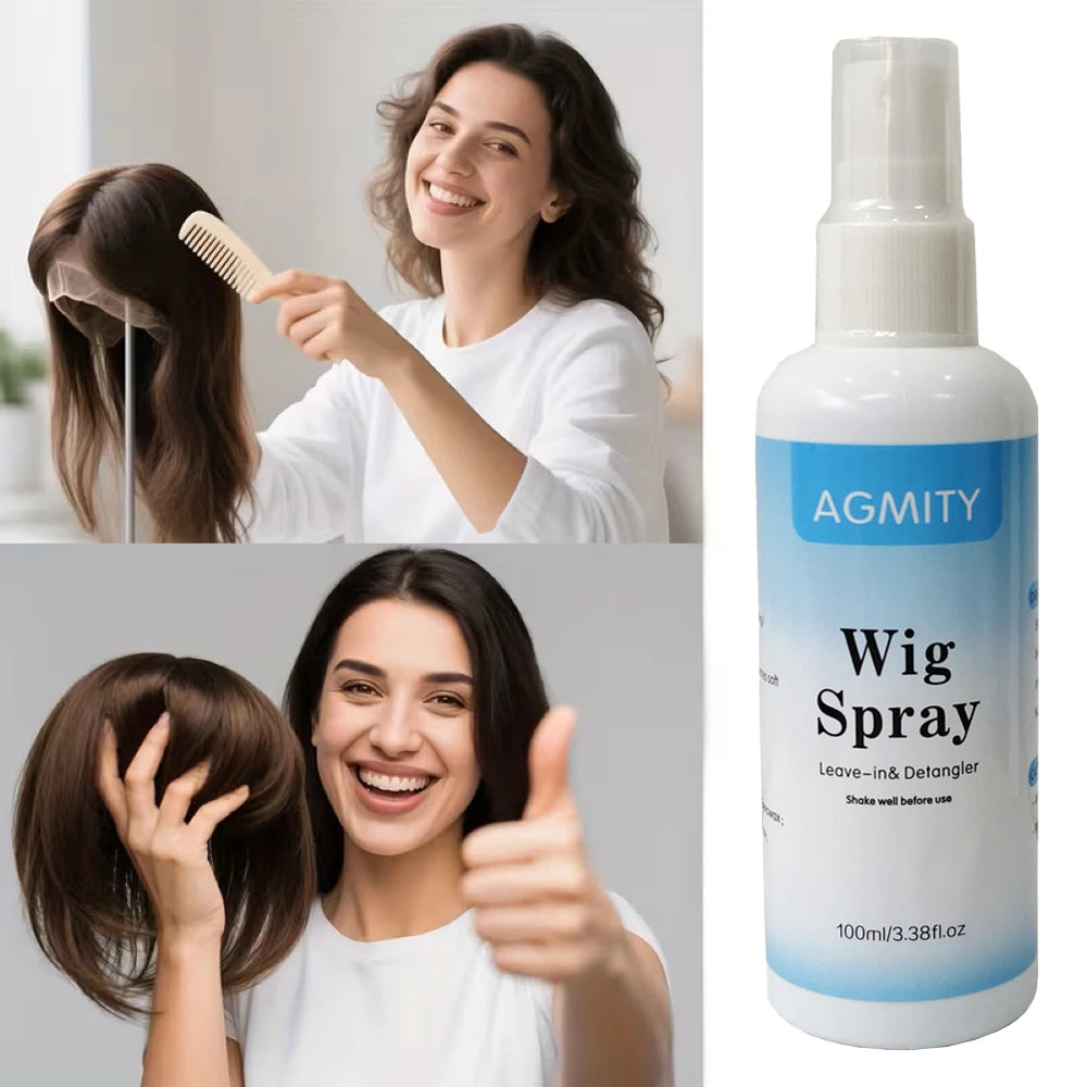 Spray Soin Perruque Leave-In | Hydratant & Lissant | Anti-Frisottis | Démêlant | Réparateur | Cheveux Humains & Synthétiques