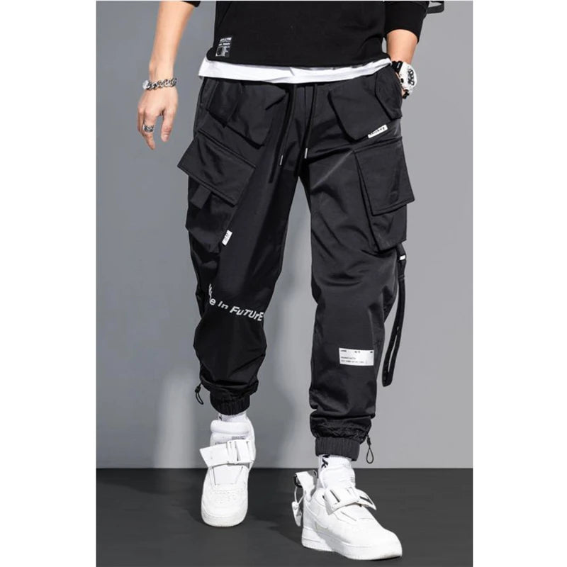 Men's Cargo Pants Fashion Hip Hop Multi-pocket Trousers Trendy Streetwear Solid Sweatpants Casual Trousers for Men