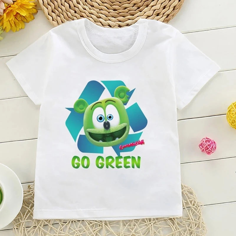 Boys T-shirts Size 2-10T Baby Boys Girls Gummy Bears T-Shirt Cartoon Funny Casual Kids Clothes Summer Harajuku Children's Clothing