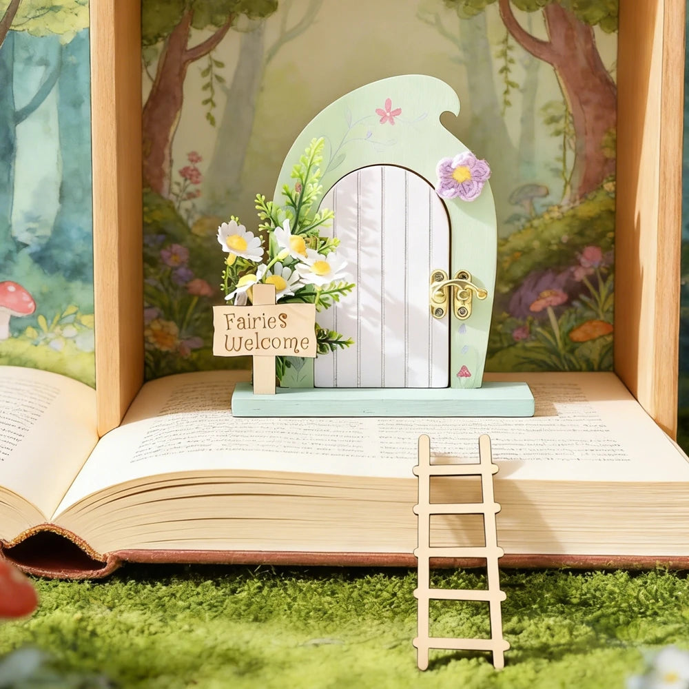 Porte Miniature Fée en Bois | Décoration Chambre Enfant & Jardin | Accessoire Conte de Fées