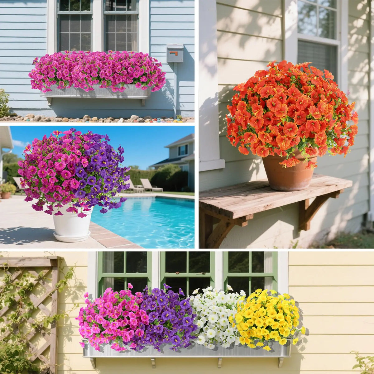 Fleurs Artificielles Soie Extérieur | Résistant UV | Décor Jardin Balcon Terrasse & Maison