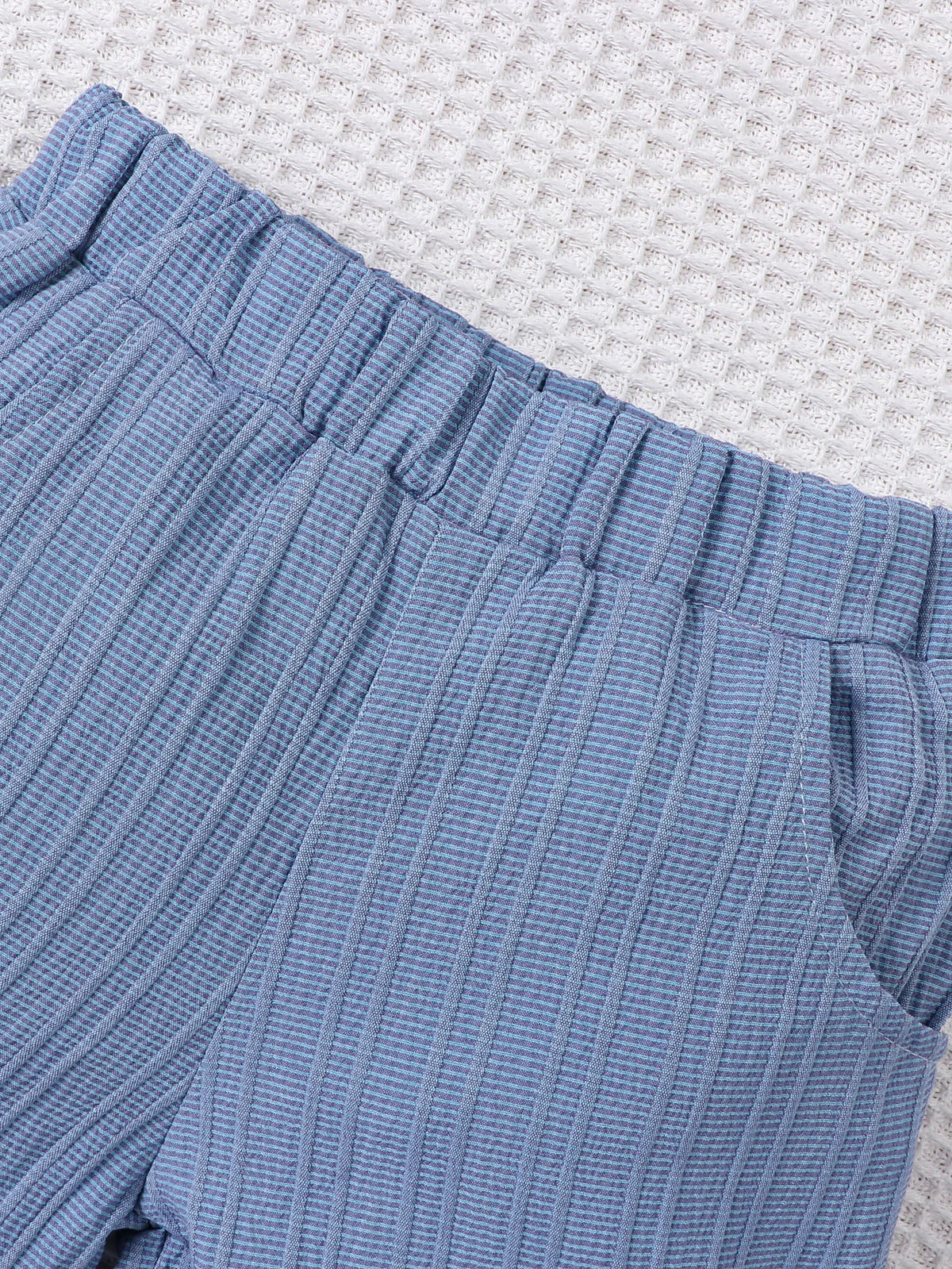 Ensemble 2 Pièces Bébé Garçon | Chemise Jacquard Manches Courtes & Short | Casual Mode Été