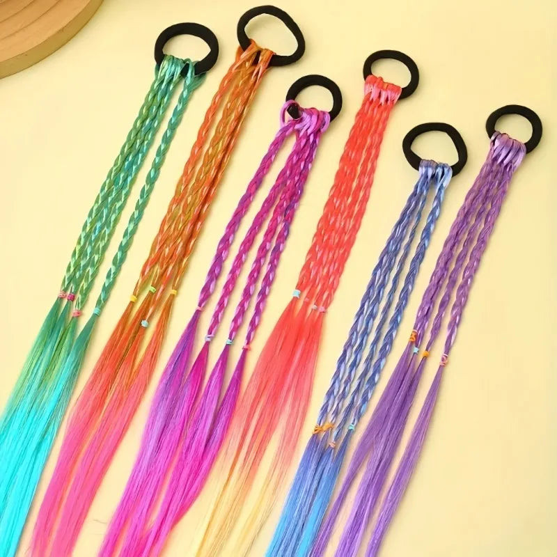 Lot de 6 Bandeaux Tressés Gradient | Accessoire Cheveux Enfant & Adulte | Couleurs Arc-en-Ciel
