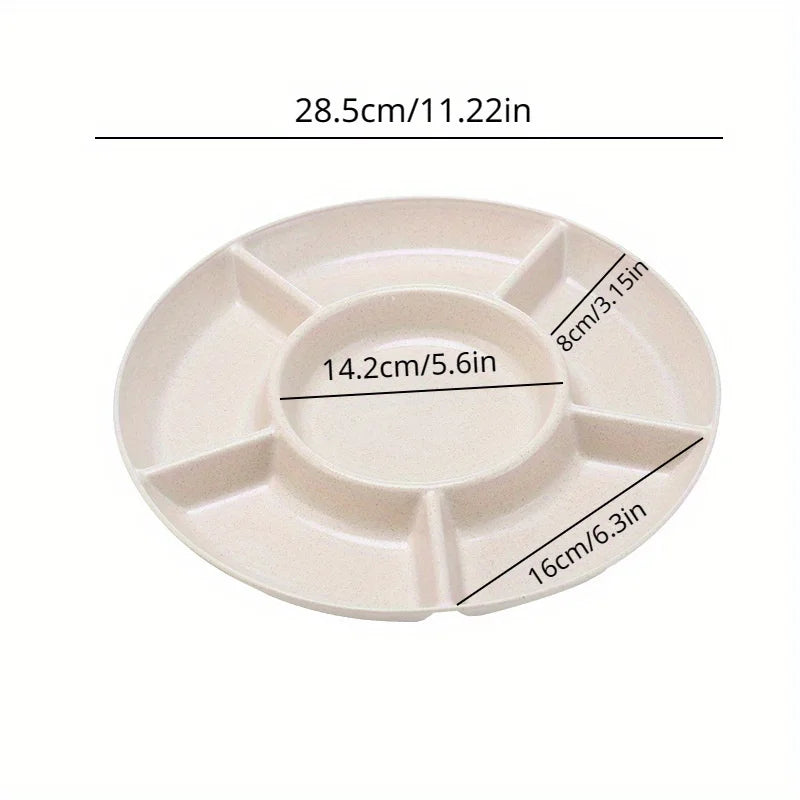 Food Storage Tray Candy Tray Nut Snack Fruit Tray Round Divider Tray Appetizer Serving Platter for Party Table Storage Tray