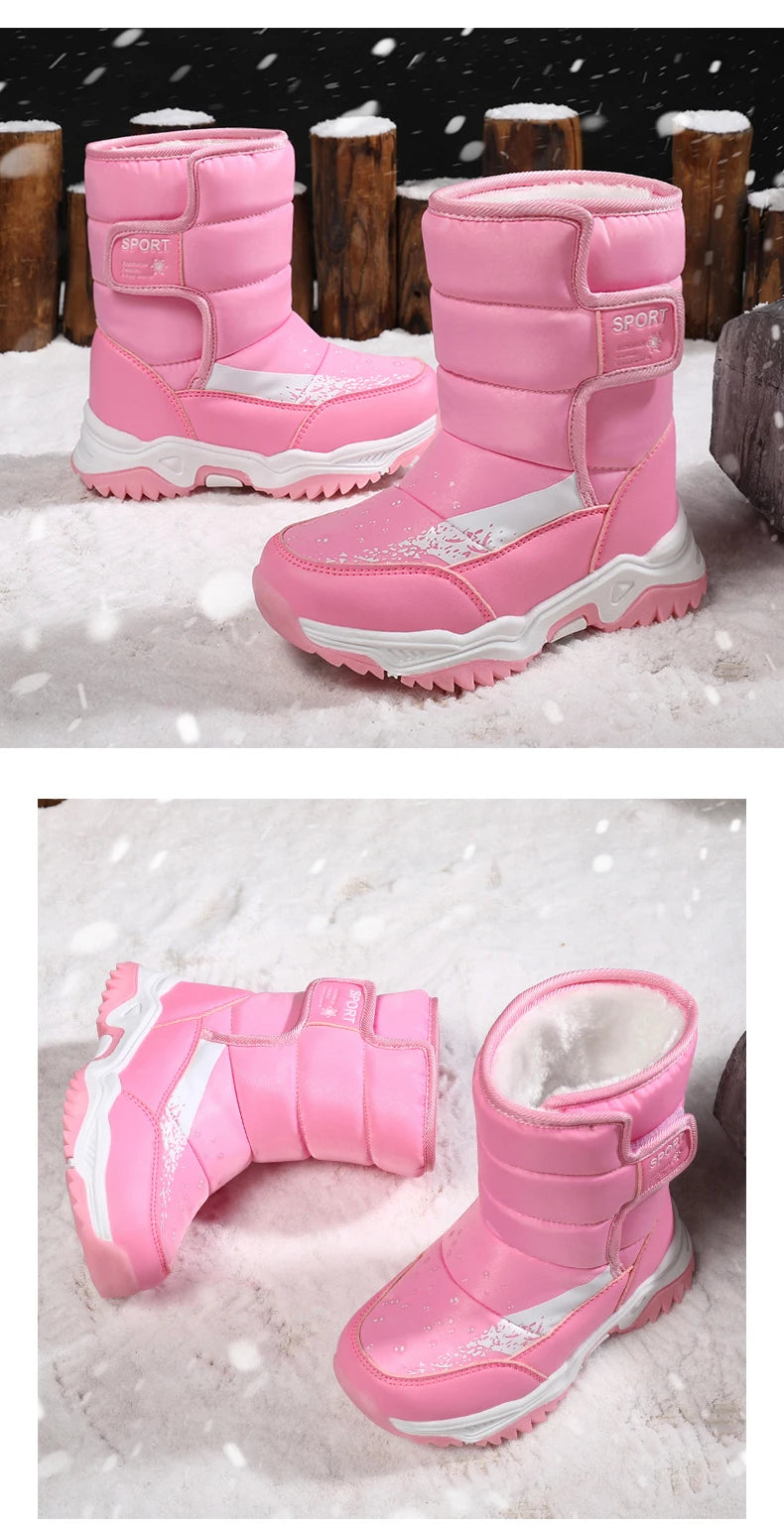 Bottes de Neige Enfants Princesse Élégantes | Imperméables Peluche | Garçons & Filles | Hiver Outdoor