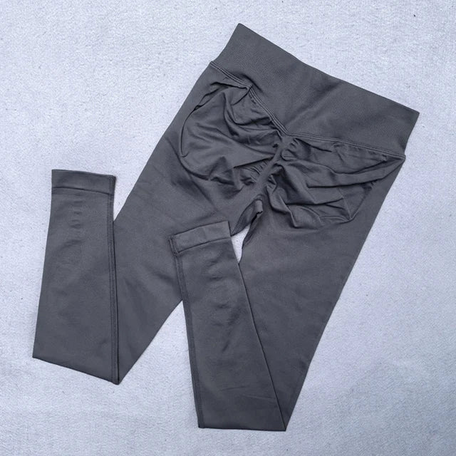 Legging Yoga Sans Couture Femme | Scrunch Butt Lifting | Gym & Sport | Taille Basse Côtelée