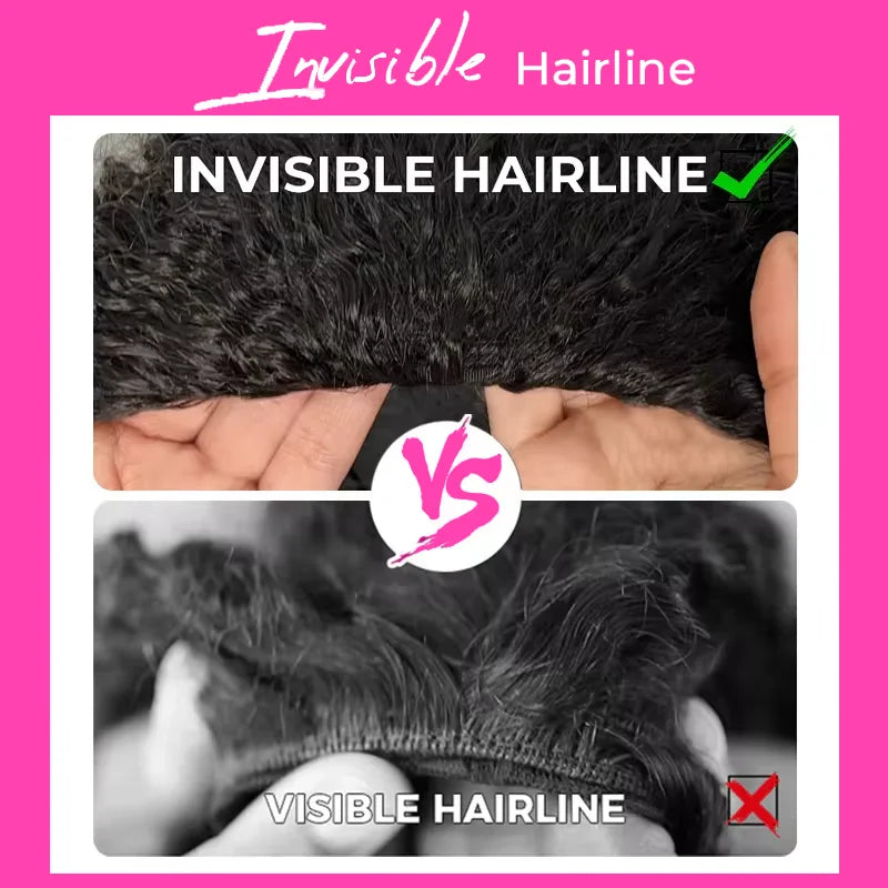 Perruque Kinky Curly Birmane | 300% Densité | 3-en-1 Demi-Perruque | Glueless | Cheveux Humains Brésiliens