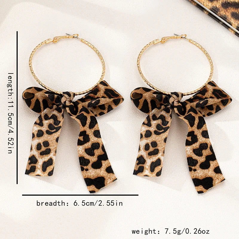 Hoop Earrings For Women Girls Personality Temperament Metal Circle Bow Ear Accessories Holiday Party Fashion Jewelry BE579