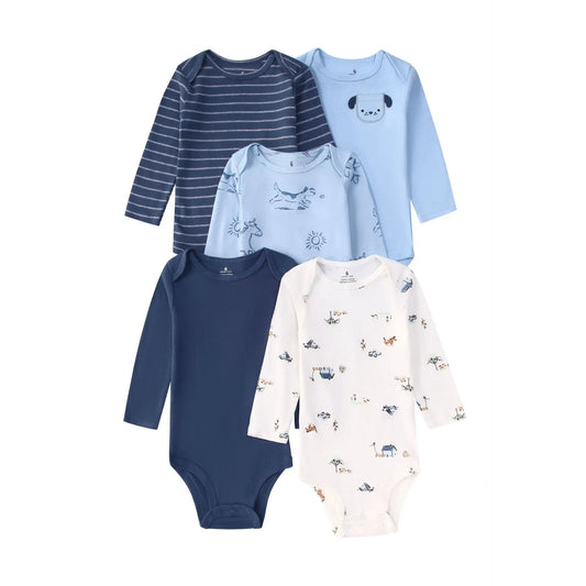 2026 New Baby Bodysuit 5PCS/Lot Infant Jumpsuit Boy Girls Clothes Long Sleeve 100% Newborn Body Bebe Clothing Kids Costume