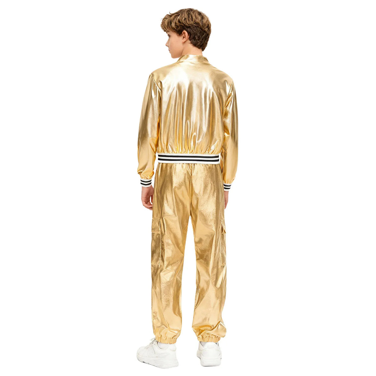 Ensemble Danse Fille Hip Hop | Veste Bomber Métallique & Pantalon | Costume Scène Carnaval Jazz