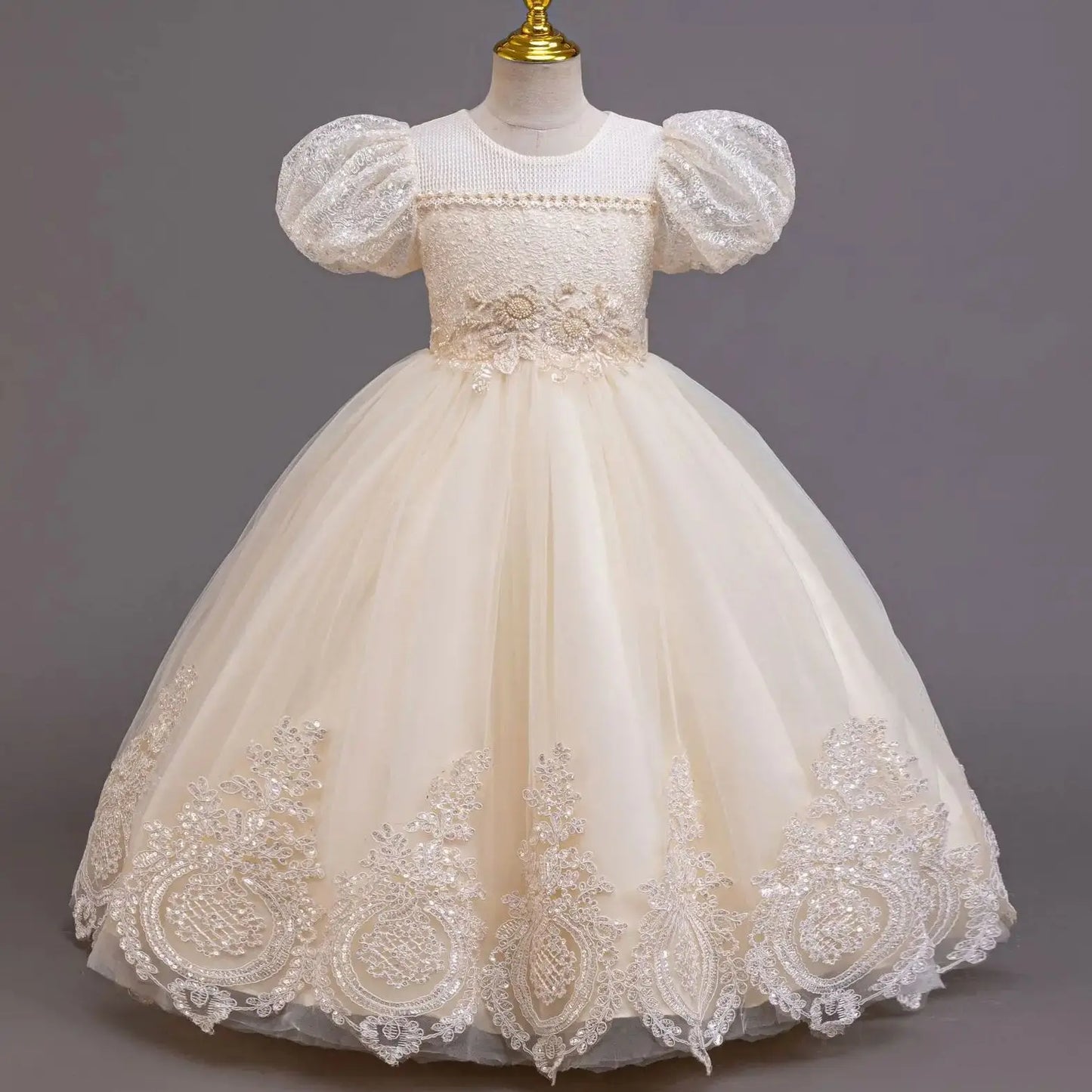 New Girl Evening Dresses Festive Clothing Children Elegant Wedding Dress for Party Girls' White Clothes