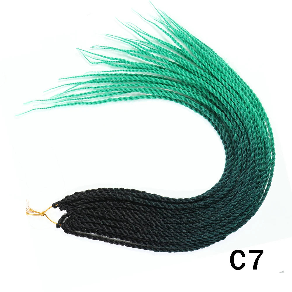 Tresses Senegalese Twist Crochet Synthétiques 24 Pouces | Brun | 30 Racines | Extensions Femme