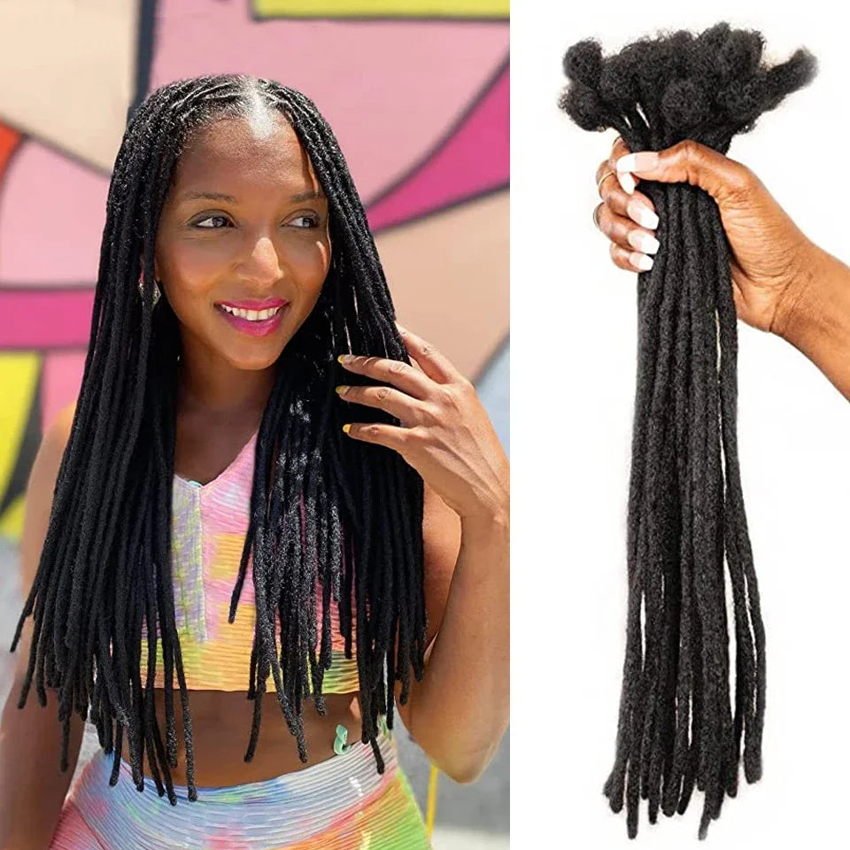 Human Hair Dreadlocks Loc Extensions Kinky Straight Wholesale Crochet Braids Remy Hair Extensions 10 20 40 60 Strands