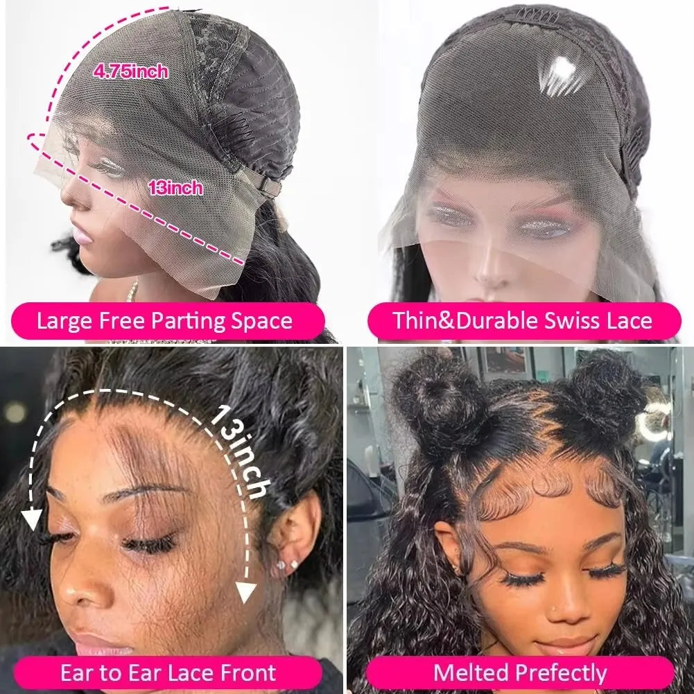 Perruque Kinky Curly | Lace Frontal Swiss | Glueless | Pré-Pluçuée | Ligne Naturelle | Cheveux Humains