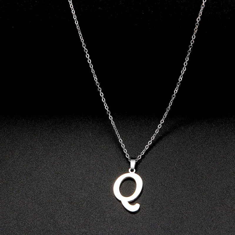 Collier Initiale Grand Alphabet A-Z | Acier 316L Minimaliste | Pendentif Femme | Cadeau Bijou