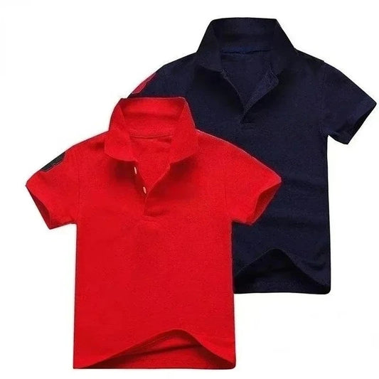 Baby Boys' Polo Shirts Kids Short-Sleeved T-shirt Cartoon Embroidery Top Blouses Tees 2025 Summer 2-8 Years Children's Clothing
