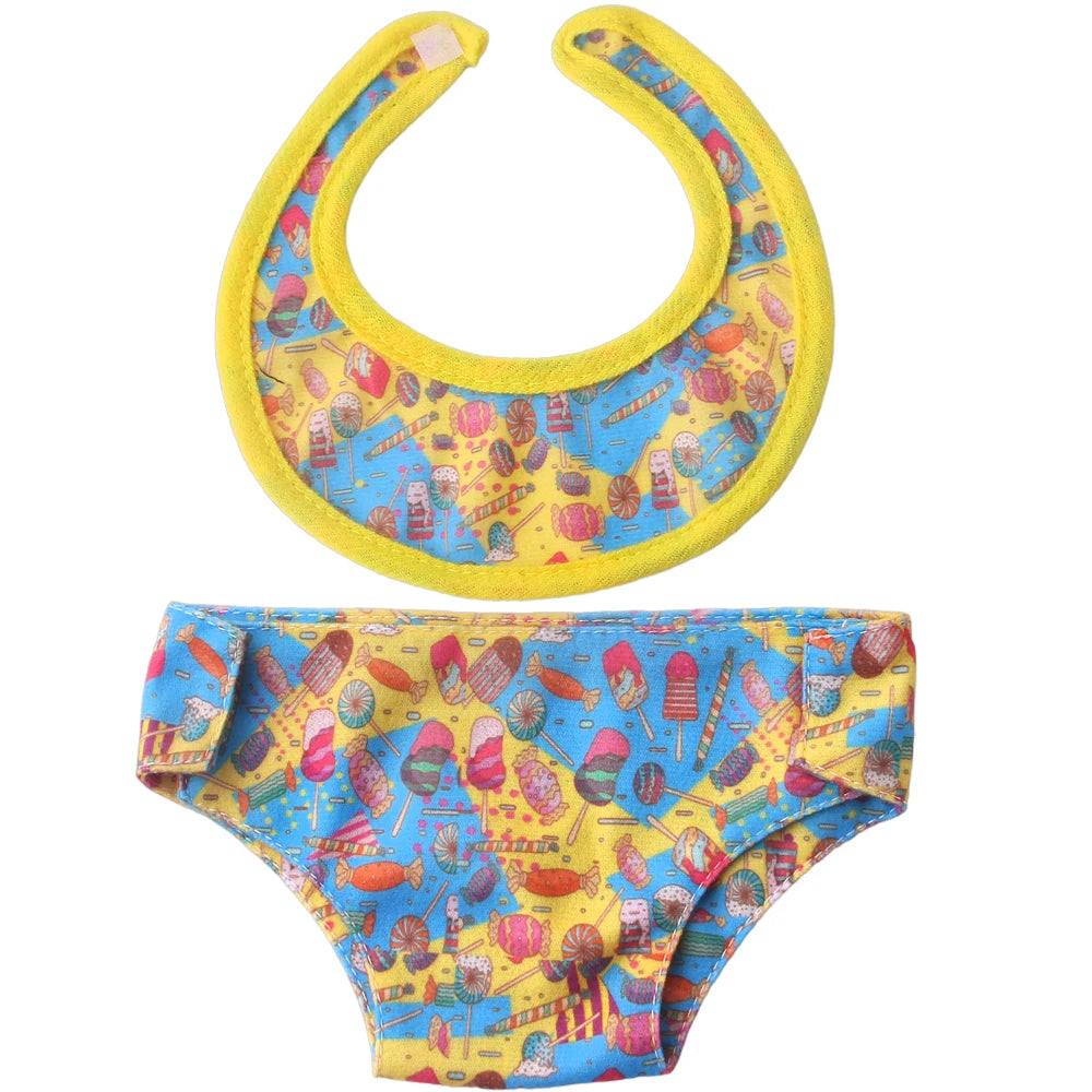 Lot Bavoirs Bébé | 43 cm | Sous-Vêtements Poupée Reborn | Américaine 18 Pouces | Accessoires Poupée (v2)