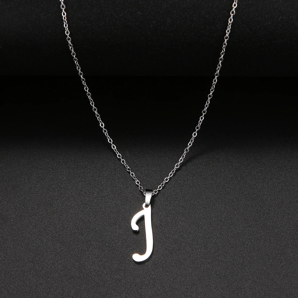 Collier Initiale Grand Alphabet A-Z | Acier 316L Minimaliste | Pendentif Femme | Cadeau Bijou