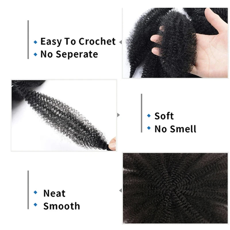 Synthetic 8 inch Braids Hair Soft Afro Kinky Twist Crochet Braid Hair Extensions Curl Locks Crochet Braiding Hair