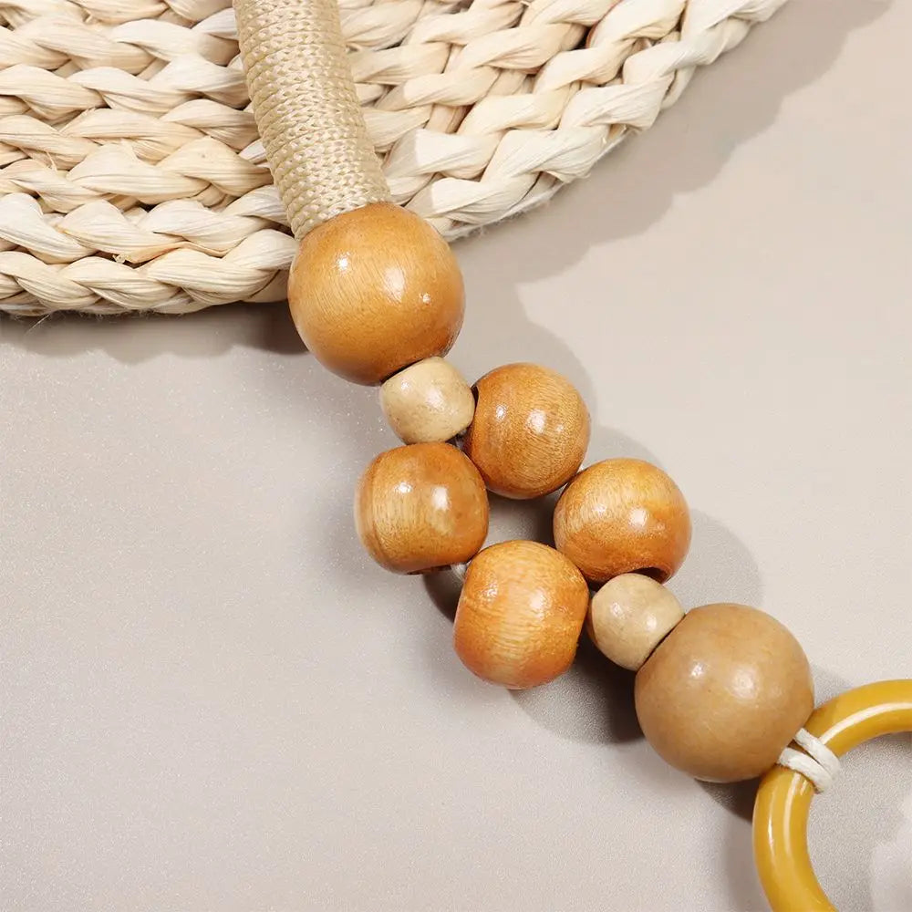 1Pcs Wooden Bead Bag Handle Rope Replacement Handbag Handle Shoulder Belt for Women Handbag DIY Bag Accessories New Fashion